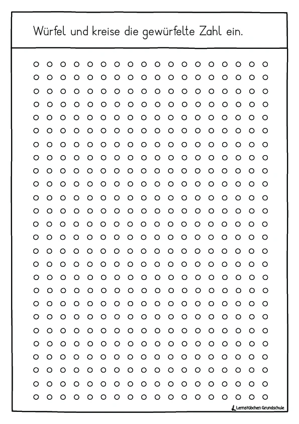 Würfeln und Mengen einkreisen Punkte und Motive 6 AB.pdf